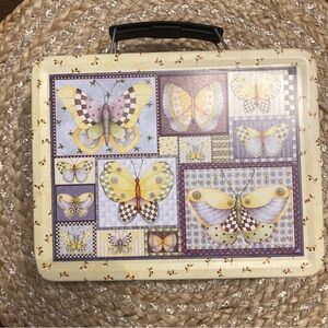Collectible Debbie Mumm Butterfly Metal Tin Lunch Box Pail Very Rare Sealed
